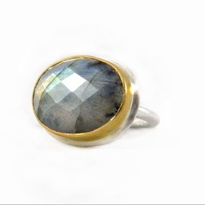 [emilyrosegems] Labradorite Ring in Sterling & 14k